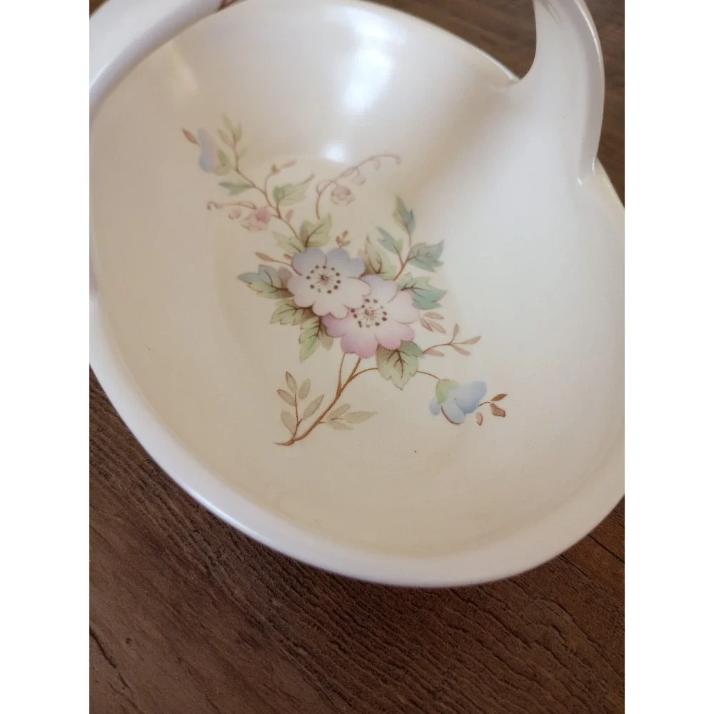 VTG Aldridge Pottery Co Floral Ceramic Basket/Soap Dish Made In England